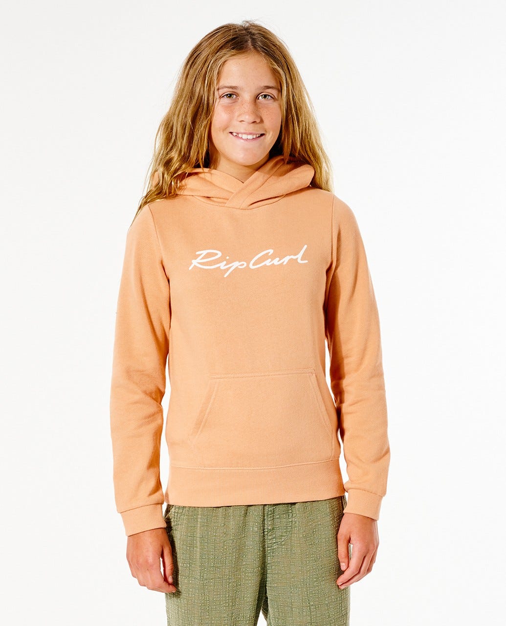 Rip Curl Script Hoody - Girls (8-16 years) Dusty coral