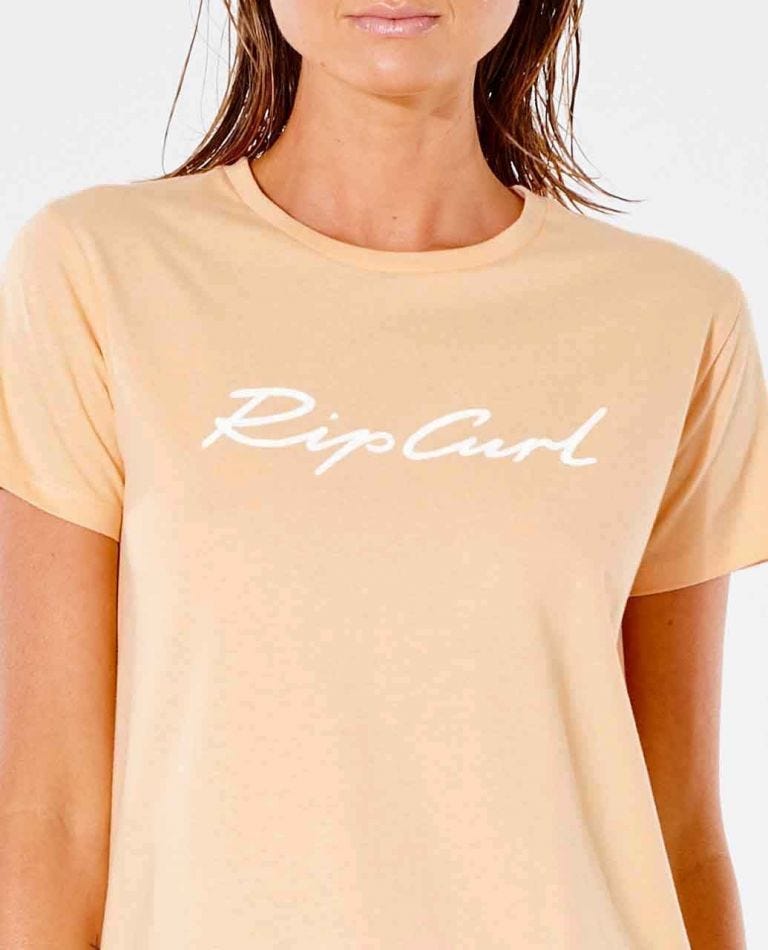 Rip Curl Script Standard Tee Apricot