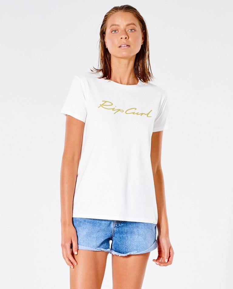 Rip Curl Script Standard Tee Bone