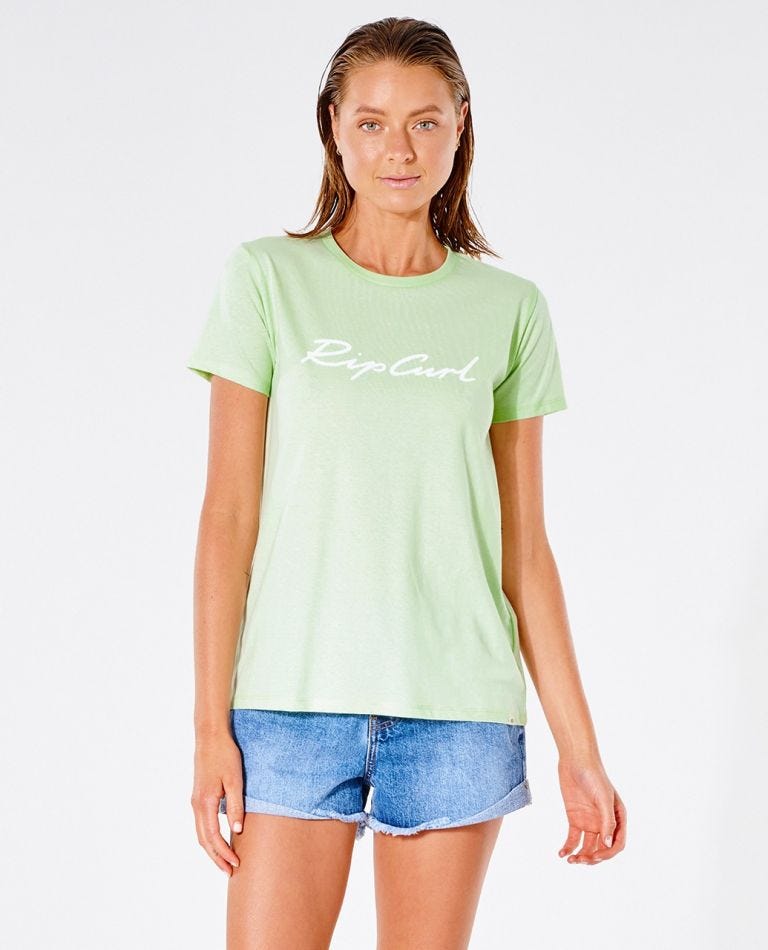 Rip Curl Script Standard Tee Bright green