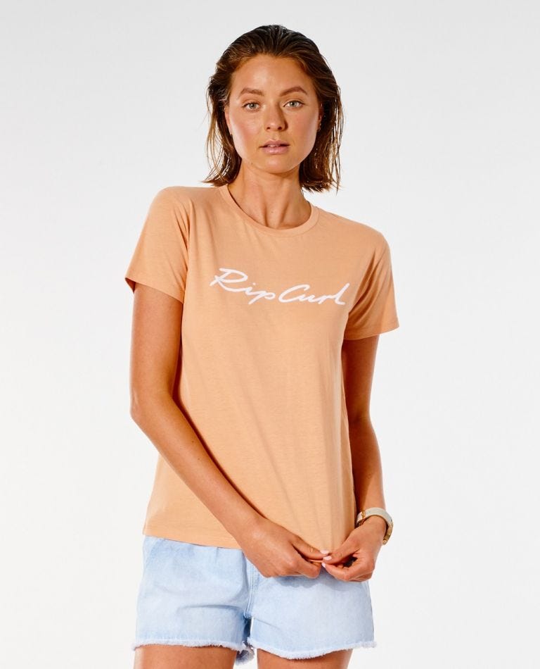 Rip Curl Script Standard Tee Dusty coral