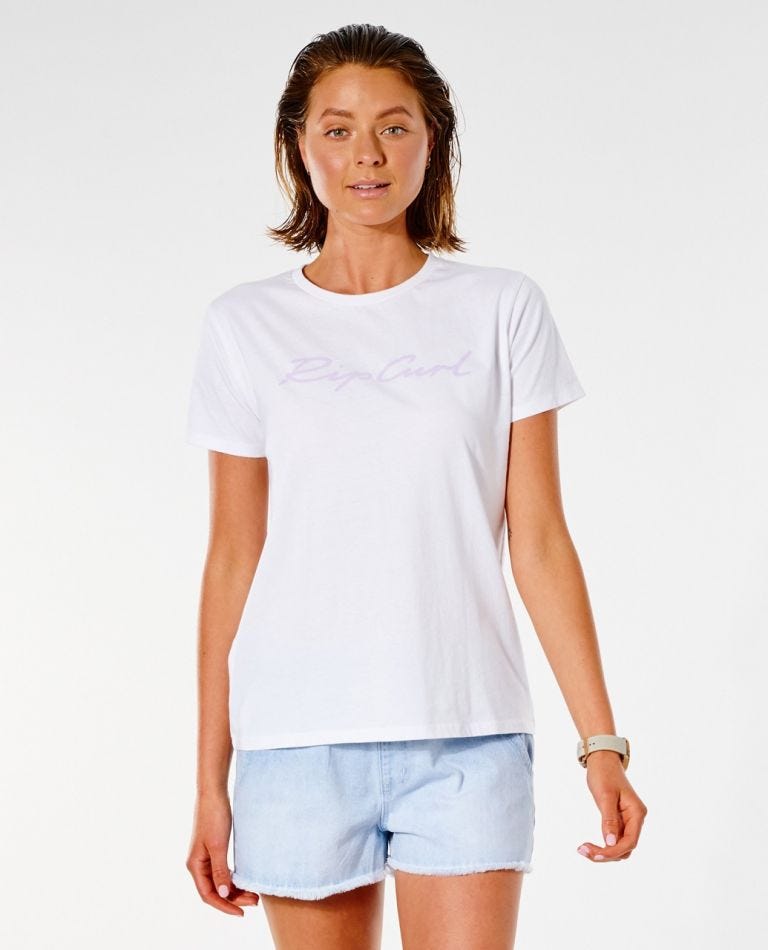 Rip Curl Script Standard Tee White