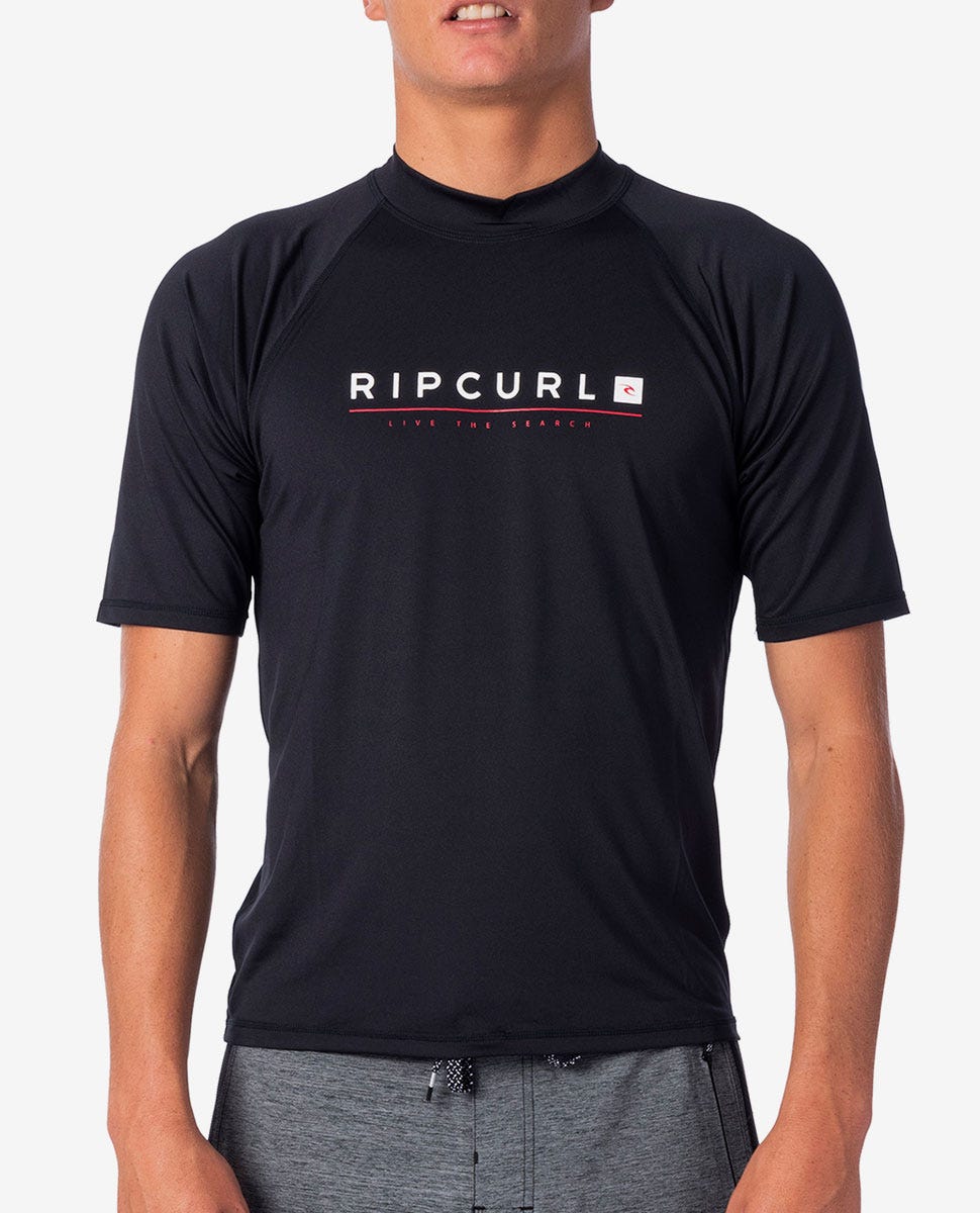 Rip Curl Shockwave Relaxed Short Sleeve UV Tee Rash Guard Black