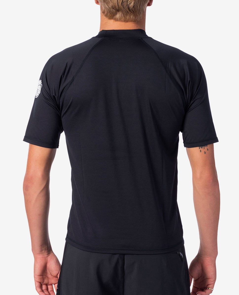 Rip Curl Shockwave Relaxed Short Sleeve UV Tee Rash Guard Black