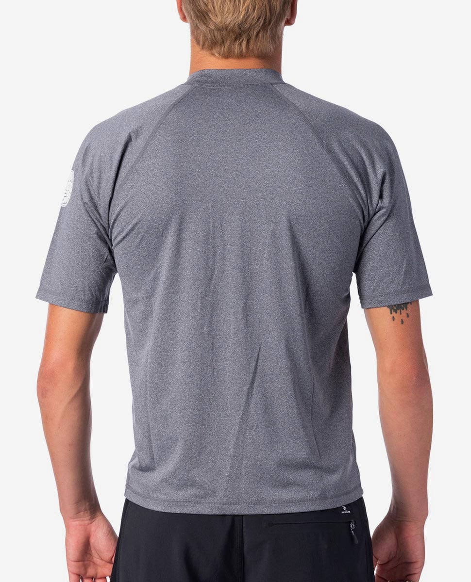 Rip Curl Shockwave Relaxed Short Sleeve UV Tee Rash Guard Grey marle