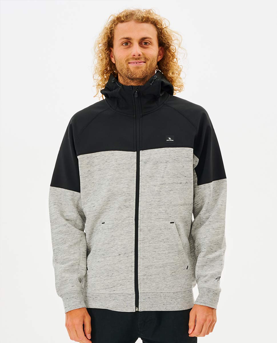 Rip Curl Viral Anti-Series Zip Through Hooded Fleece GREY MARLE