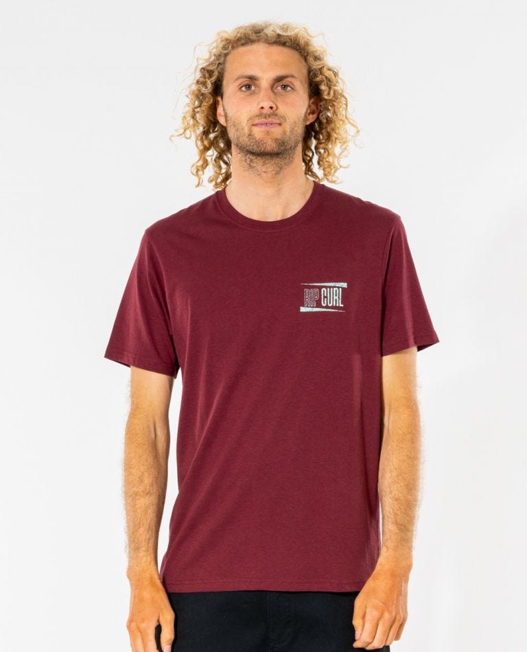 Rip Curl Wedge Tee Maroon