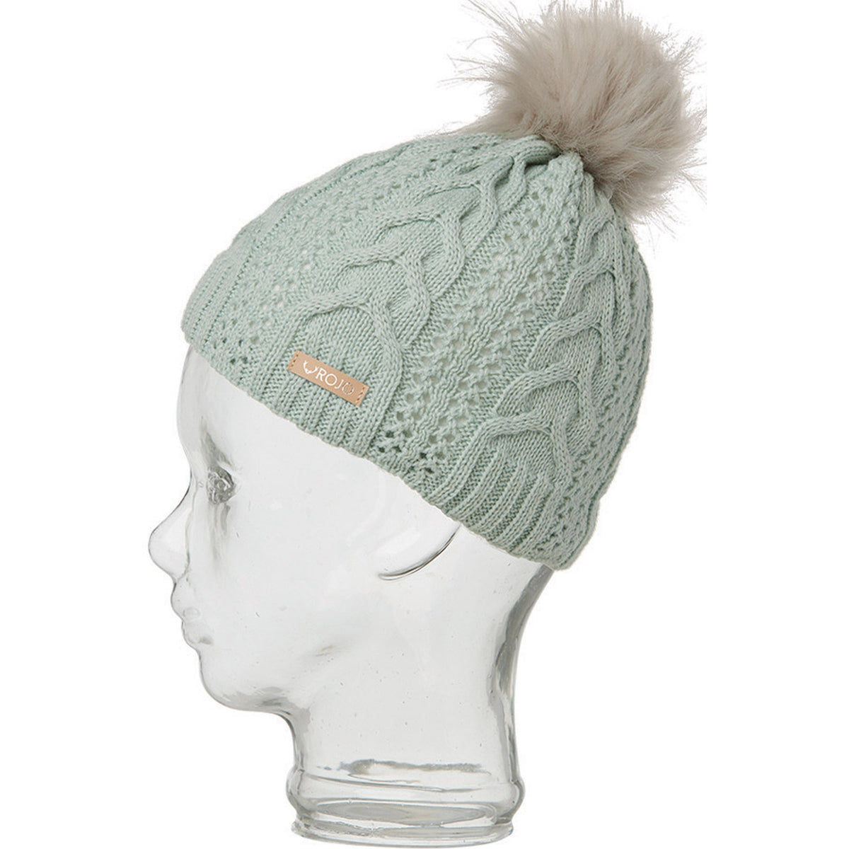 Rojo Merino Deluxe Knit Pom Pom Beanie Mint
