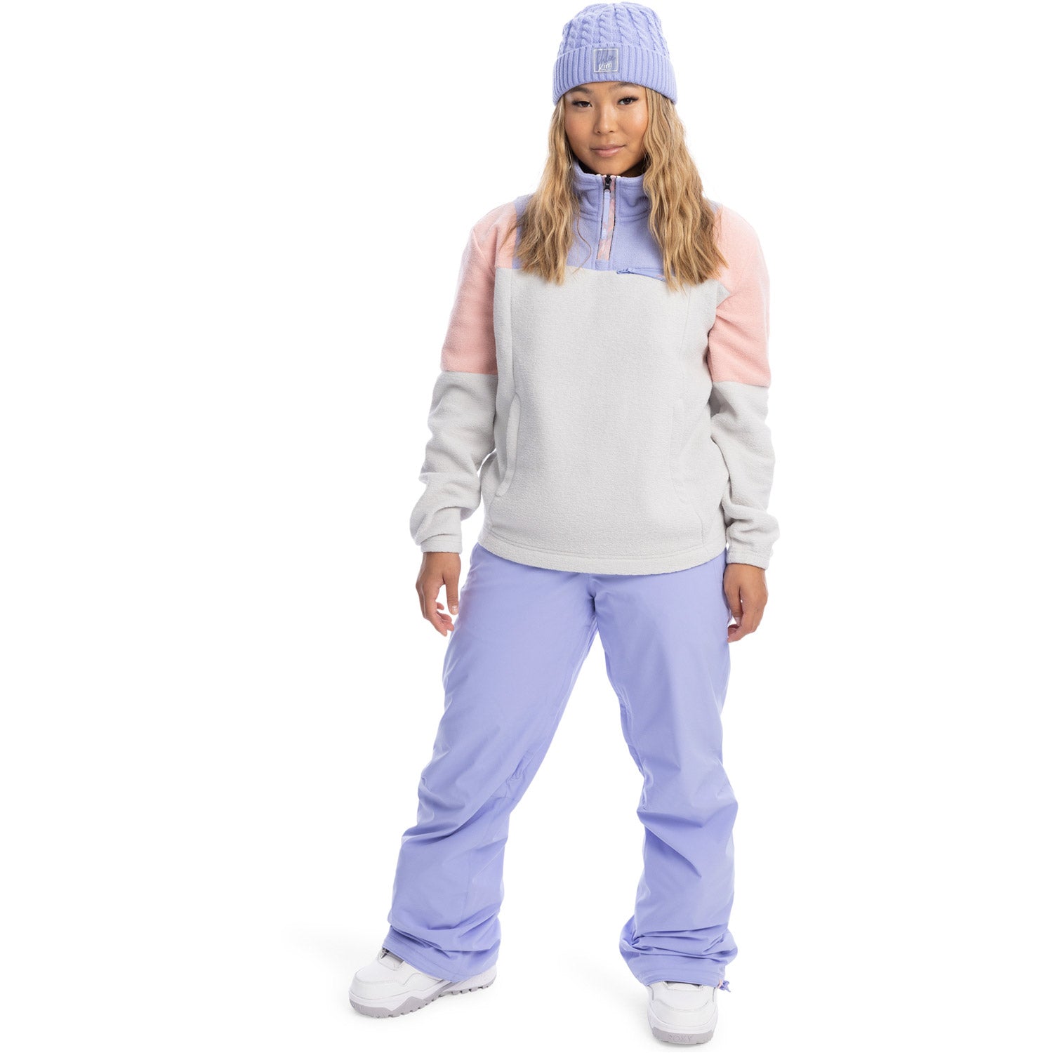 Roxy Chloe Kim Half Zip Fleece Heather Grey