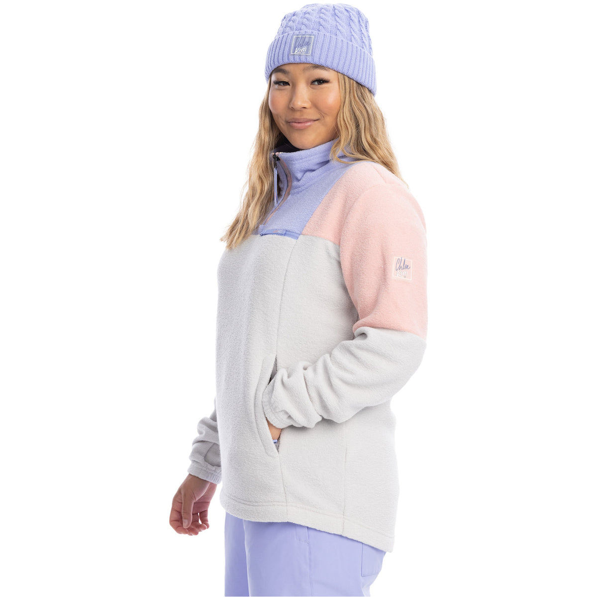 Roxy Chloe Kim Half Zip Fleece Heather Grey