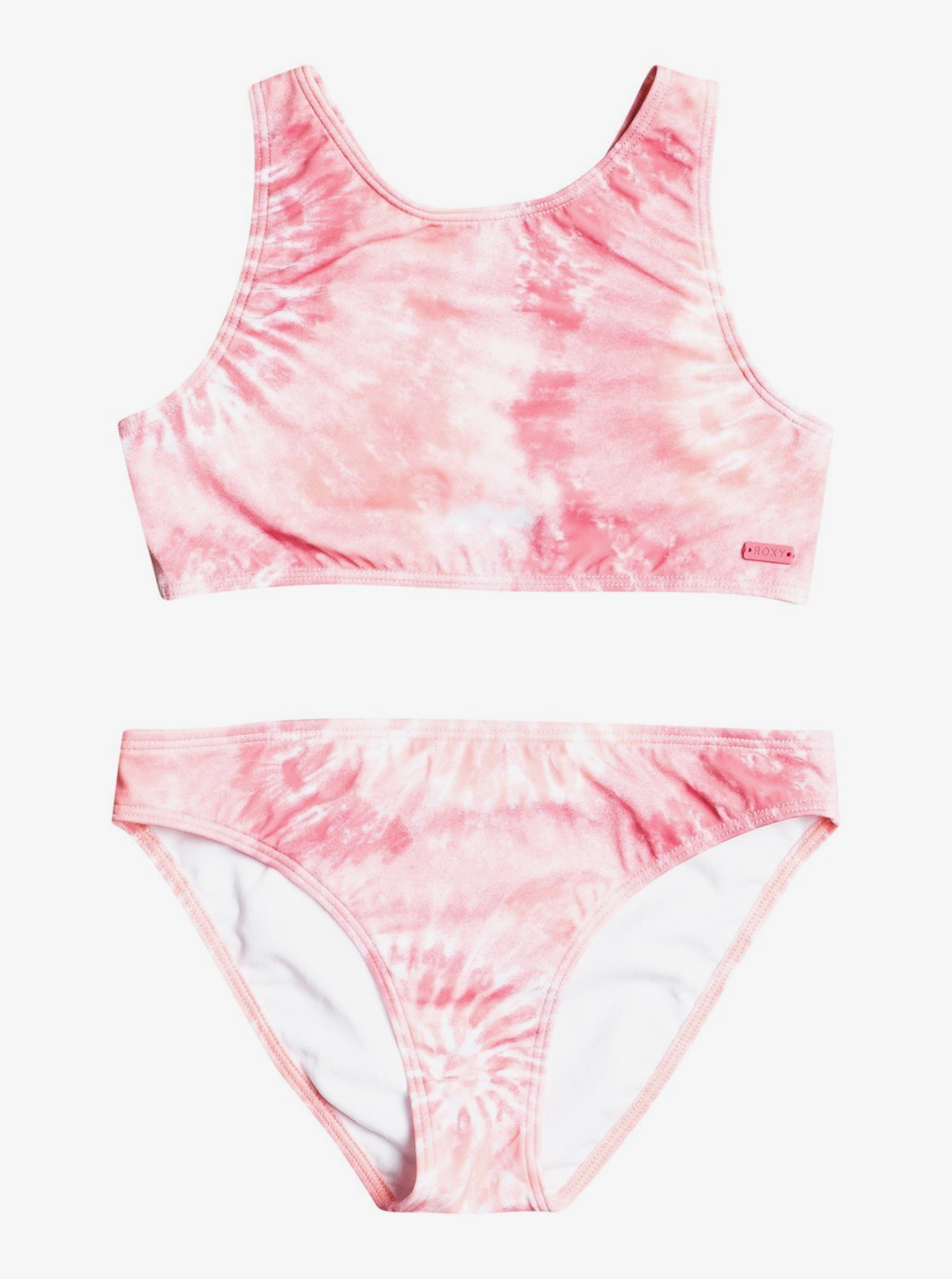 Roxy Girls 8-16 Colours Reflection Crop Top Bikini Set Heather rose nautilus s