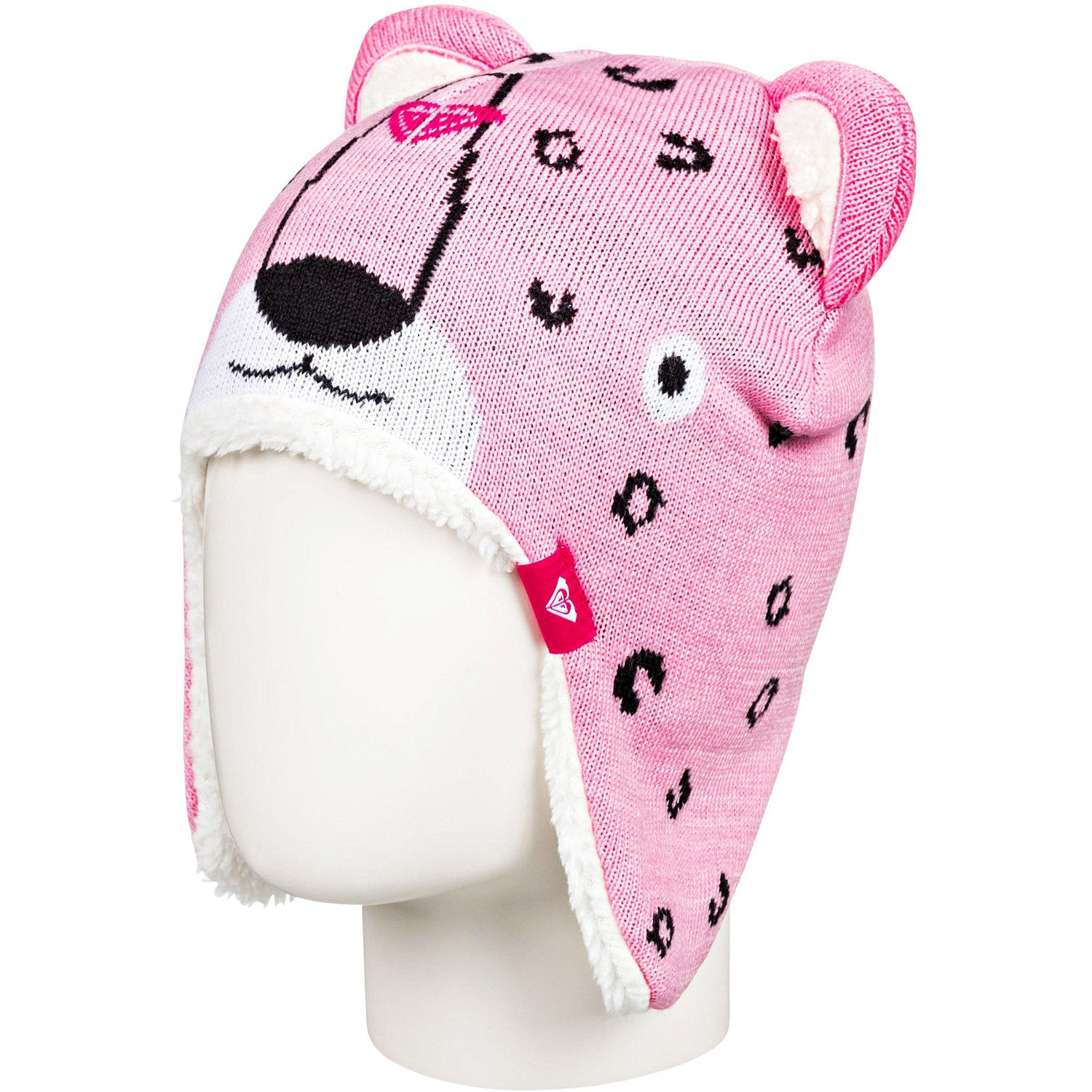 Roxy Leopard Teenie Girls Snow Beanie 2020 Prism Pink 1