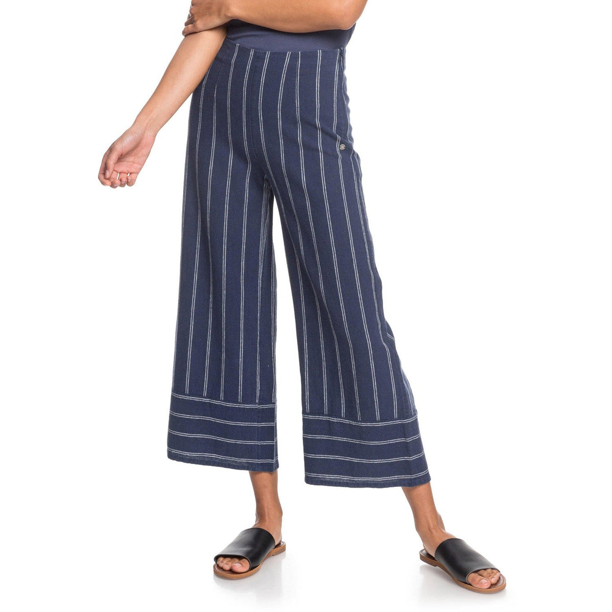 Roxy Tell Me Ok High Waist Linen Pants Mood Indigo