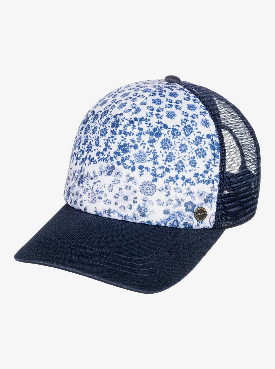 Roxy Womens Beautiful Morning Trucker Cap Bright white paisley party