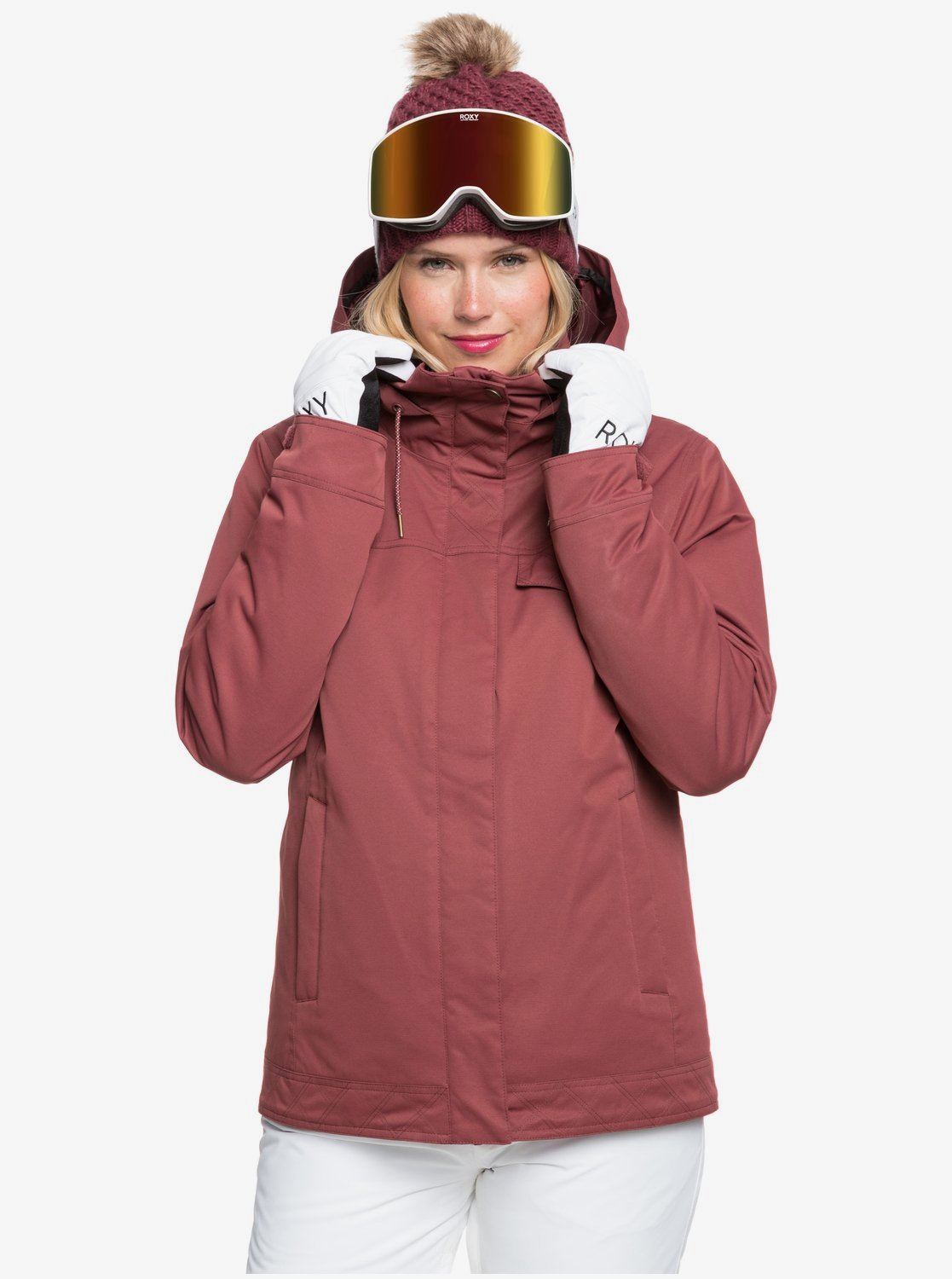 Roxy Womens Billie Snow Jacket Oxblood red