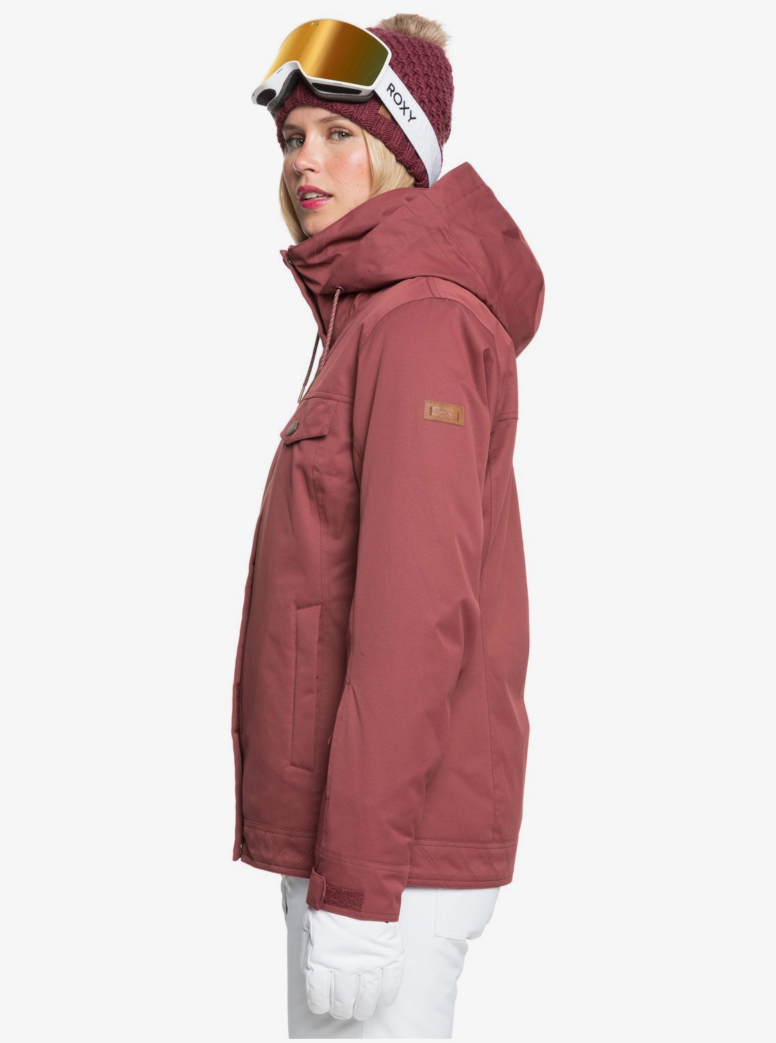 Roxy Womens Billie Snow Jacket Oxblood red