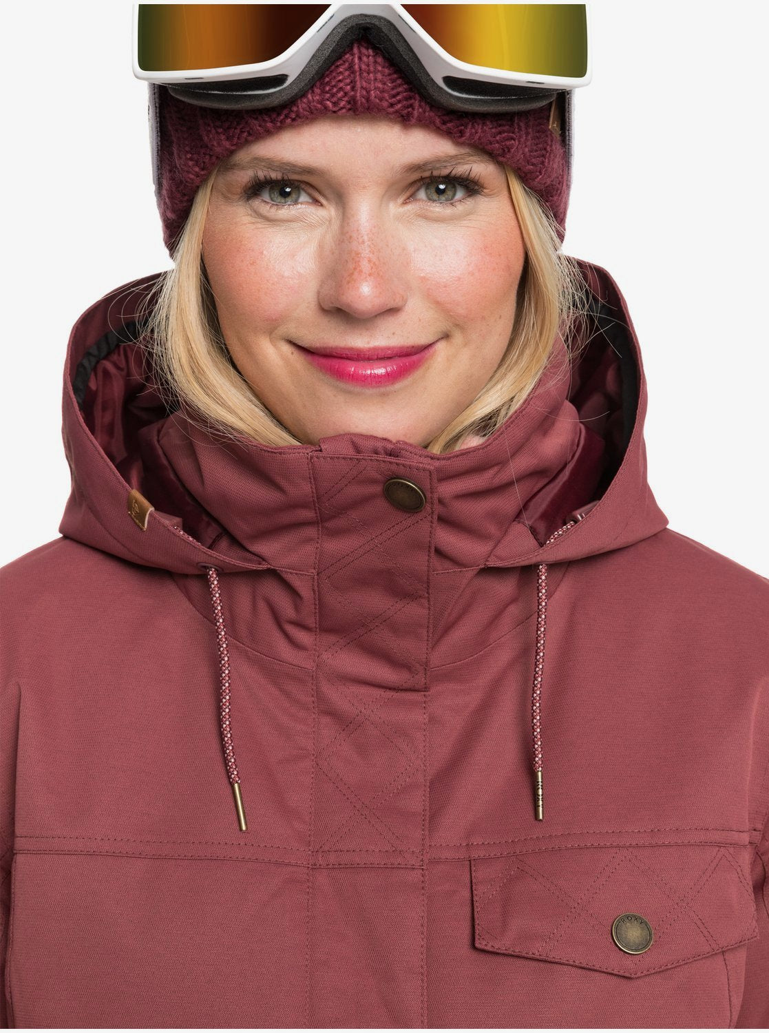 Roxy Womens Billie Snow Jacket Oxblood red