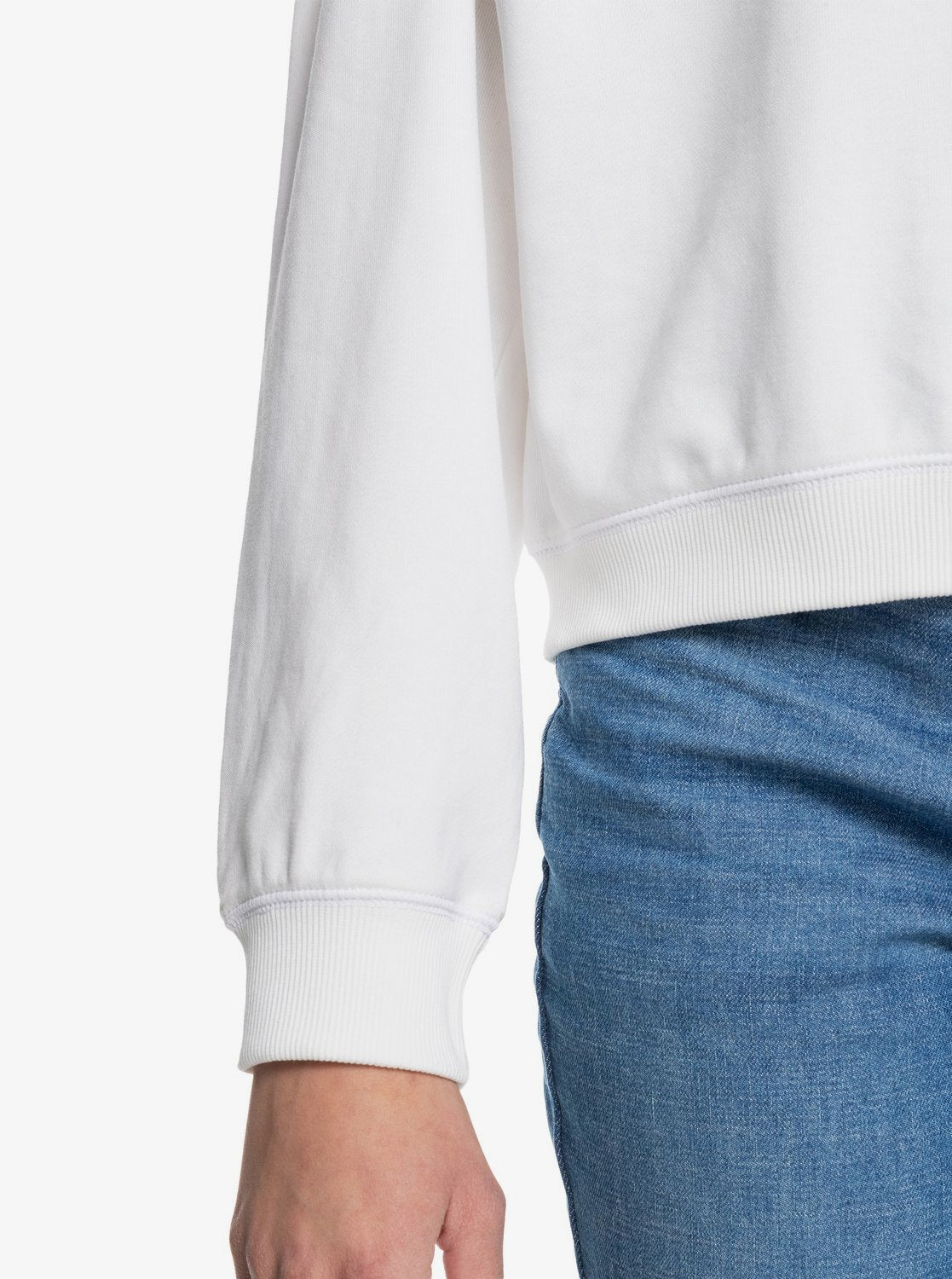 Roxy Womens Break Away Organic Fleece Jumper Snow white