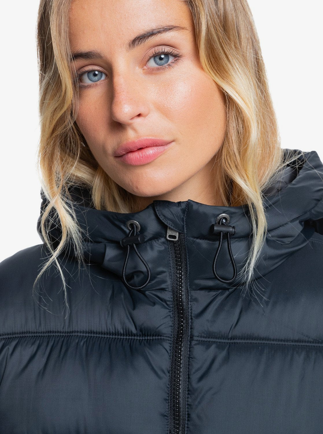 Roxy Womens Crest Of The Wave Longline Hooded Puffer Jacket Anthracite