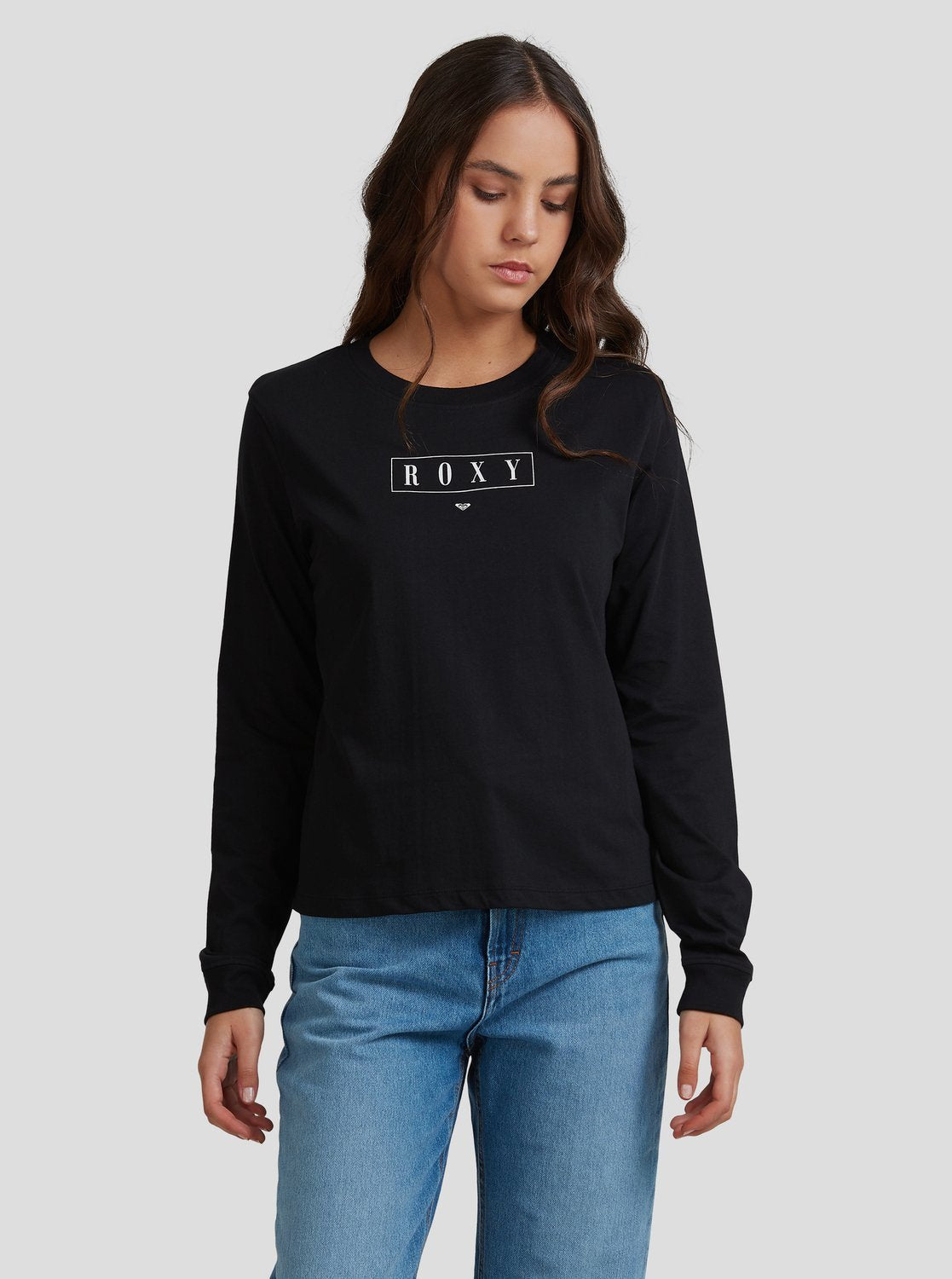 Roxy Womens Epic Afternoon Word Long Sleeve T-Shirt Anthracite