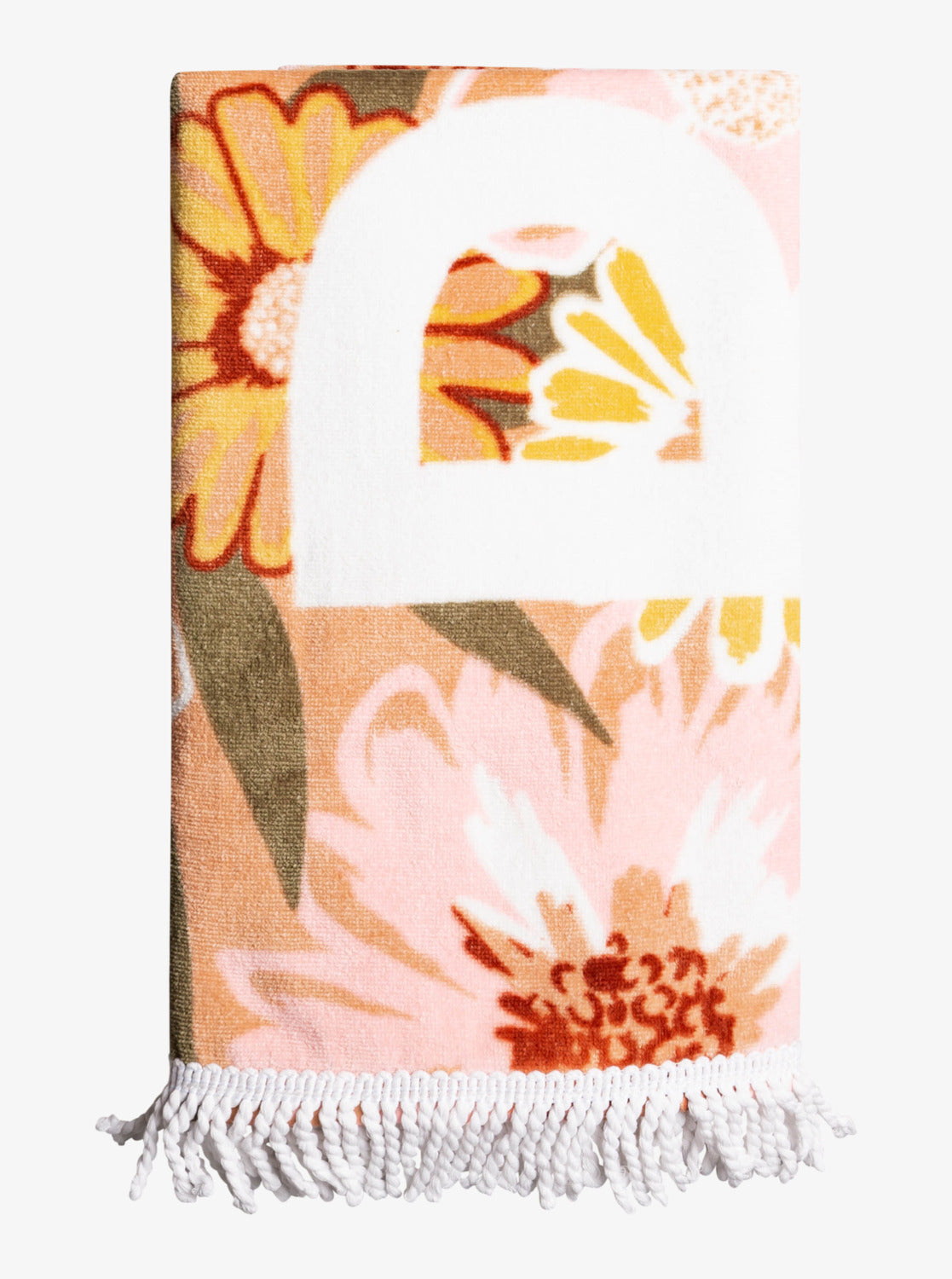 Roxy Womens New Fringes Beach Towel TOASTED NUT BLOOM BOOGIE S