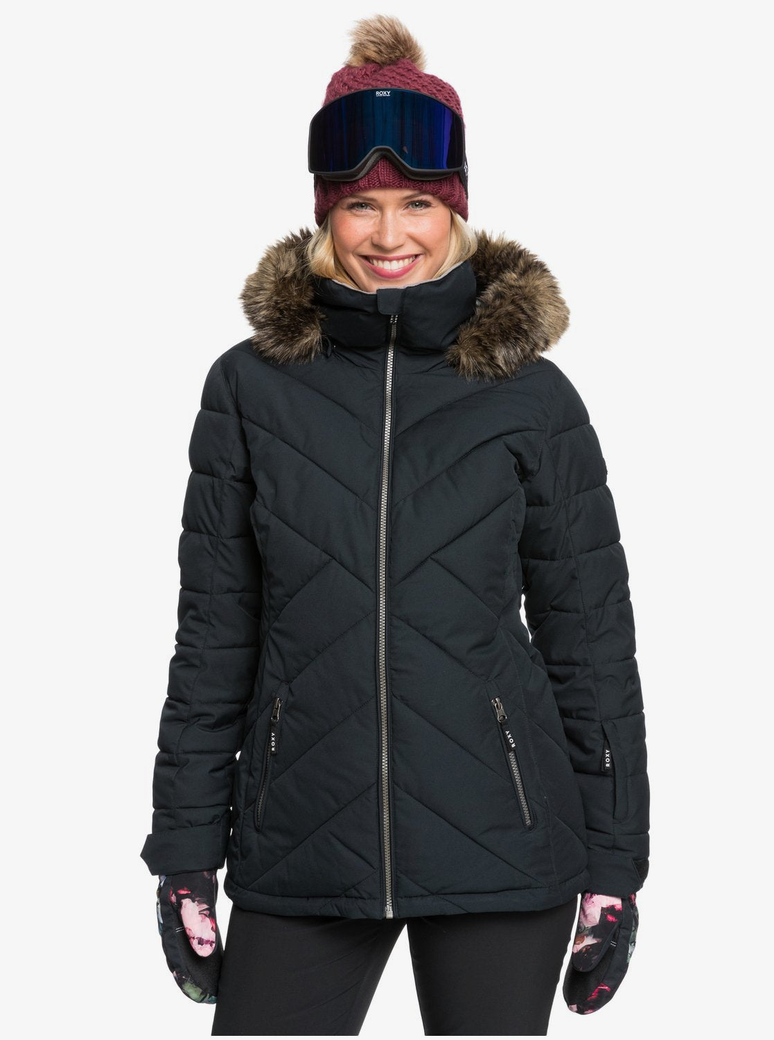 Roxy Womens Quinn Snow Jacket True black