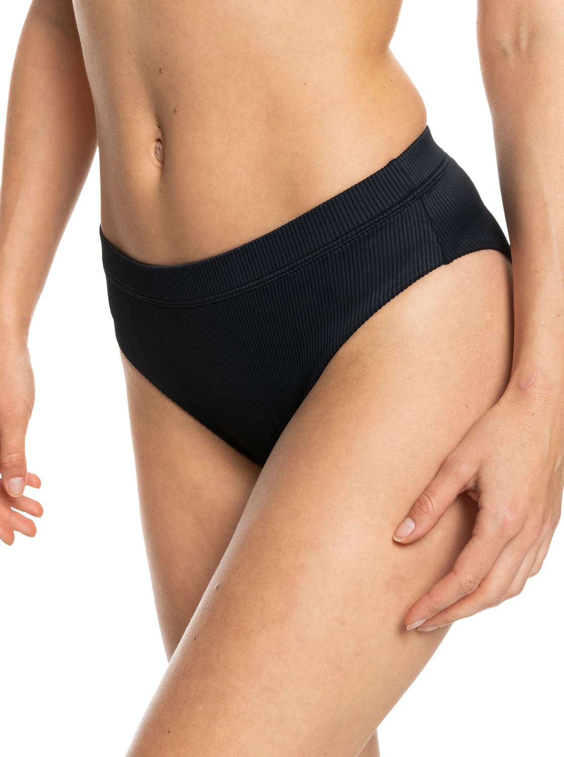 Roxy Womens Rib Roxy Love The Shorey Bikini Bottoms ANTHRACITE