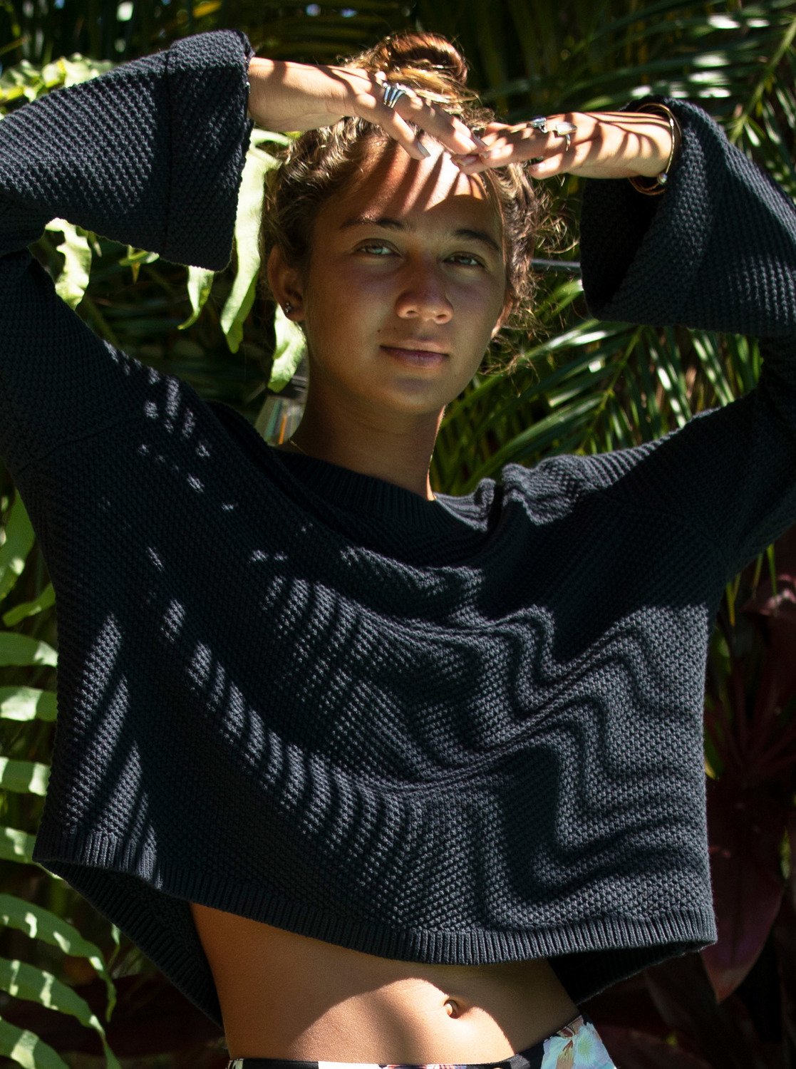 Roxy Womens Sorrento Shades Knit Sweater Anthracite