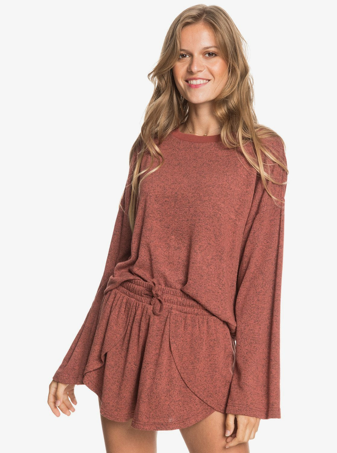 Roxy Womens Super Chill Cosy Long Sleeve Top Marsala