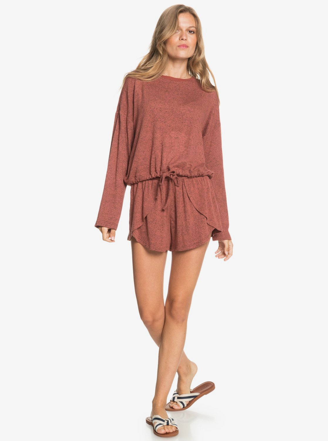 Roxy Womens Super Chill Cosy Long Sleeve Top Marsala