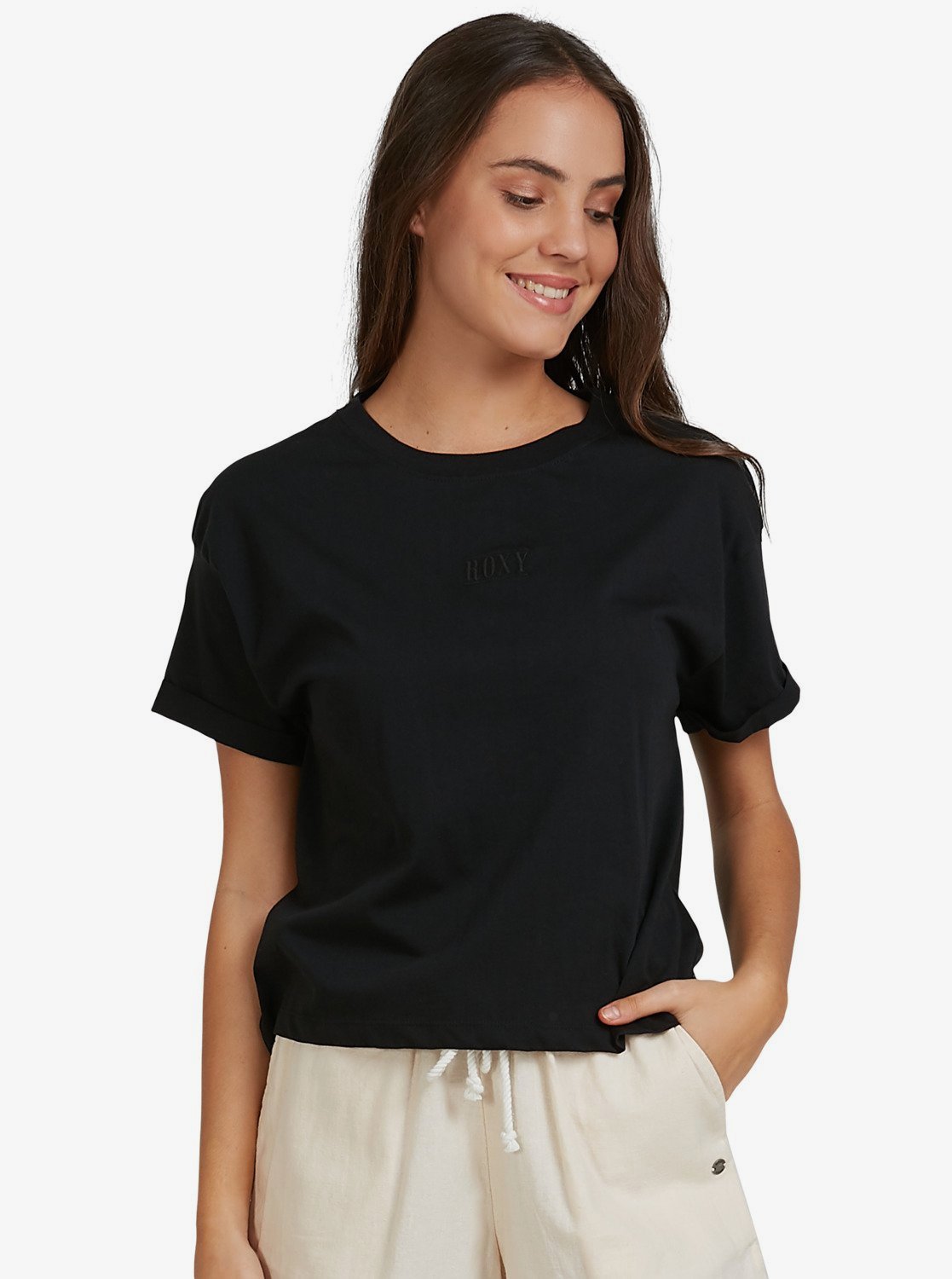 Roxy Womens Surfing In Sunshine T-Shirt Anthracite