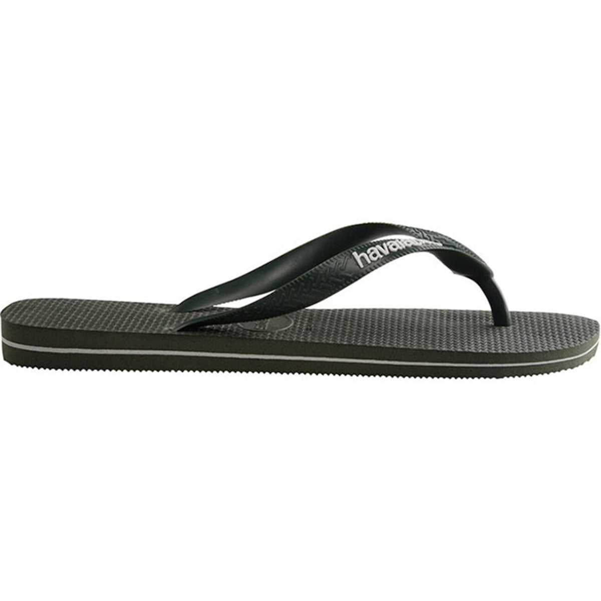Rubber Logo Thongs Olive Green