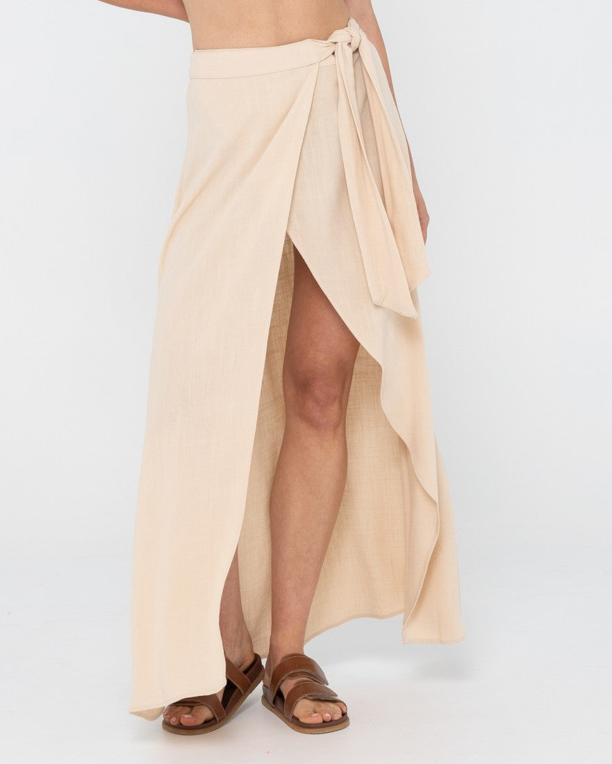 Rusty Banks Wrap Maxi Skirt OATMILK