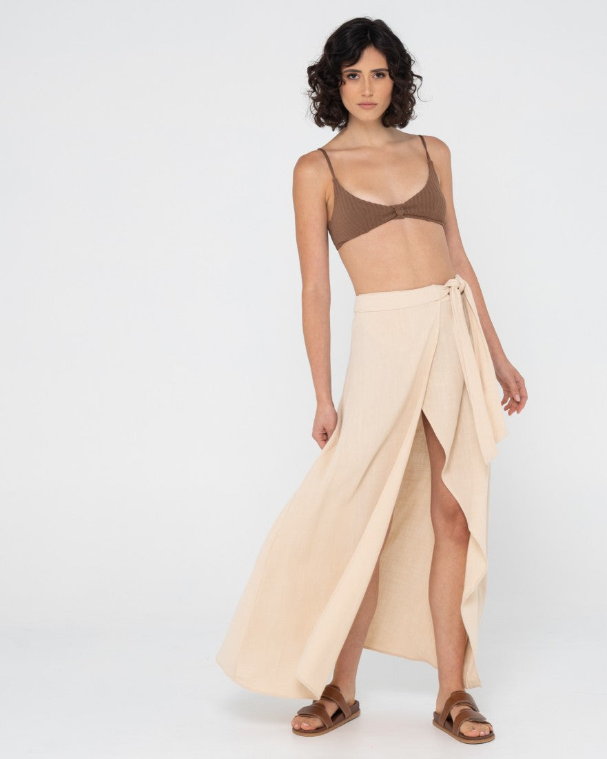 Rusty Banks Wrap Maxi Skirt OATMILK