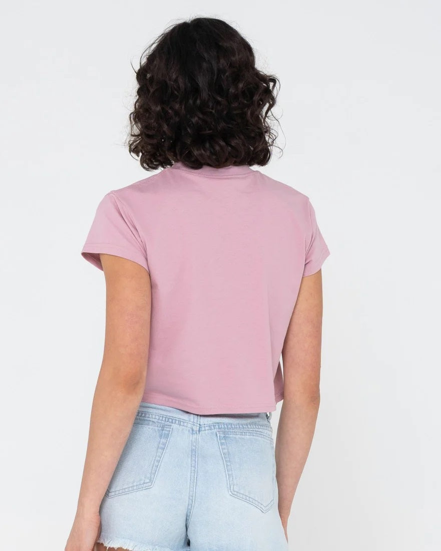 Rusty Essentials Classic Slim Crop Tee Vintage Pink