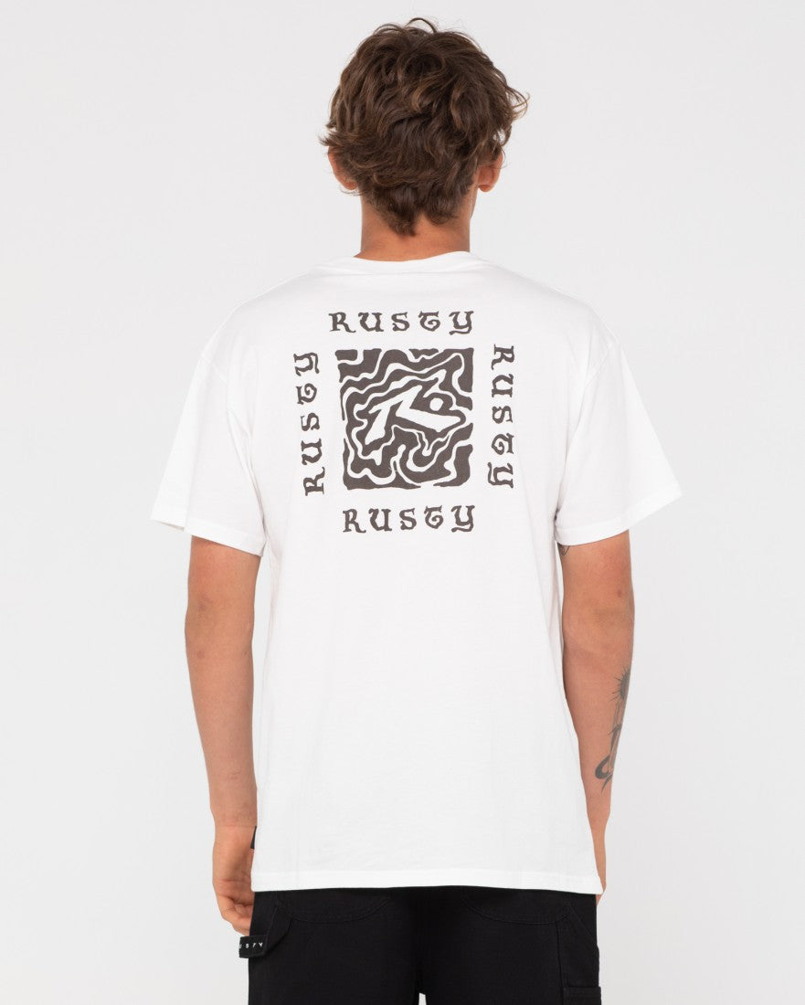 Rusty Liquid Square Short Sleeve Tee EGRET