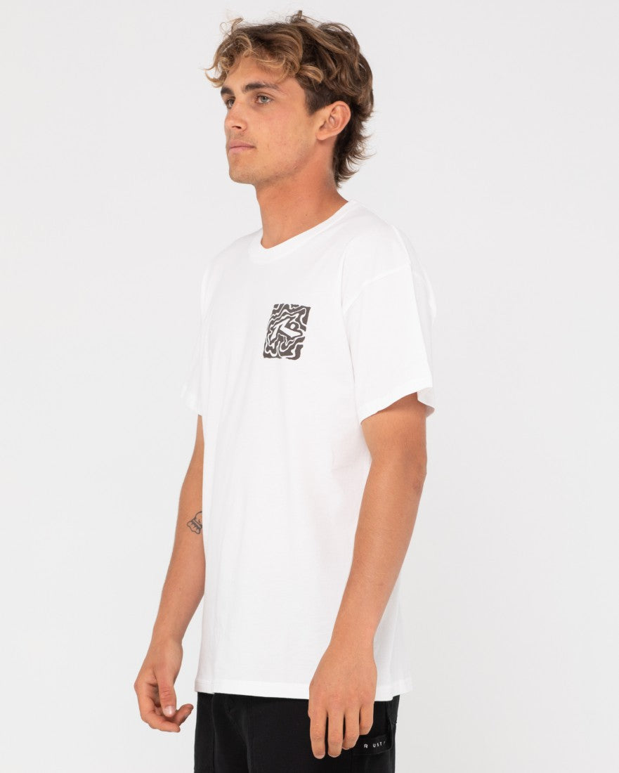 Rusty Liquid Square Short Sleeve Tee EGRET