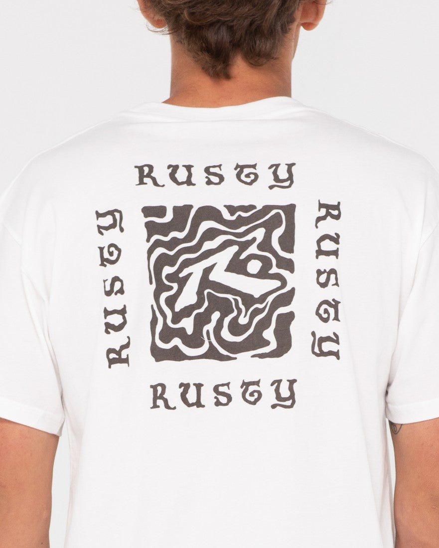 Rusty Liquid Square Short Sleeve Tee EGRET