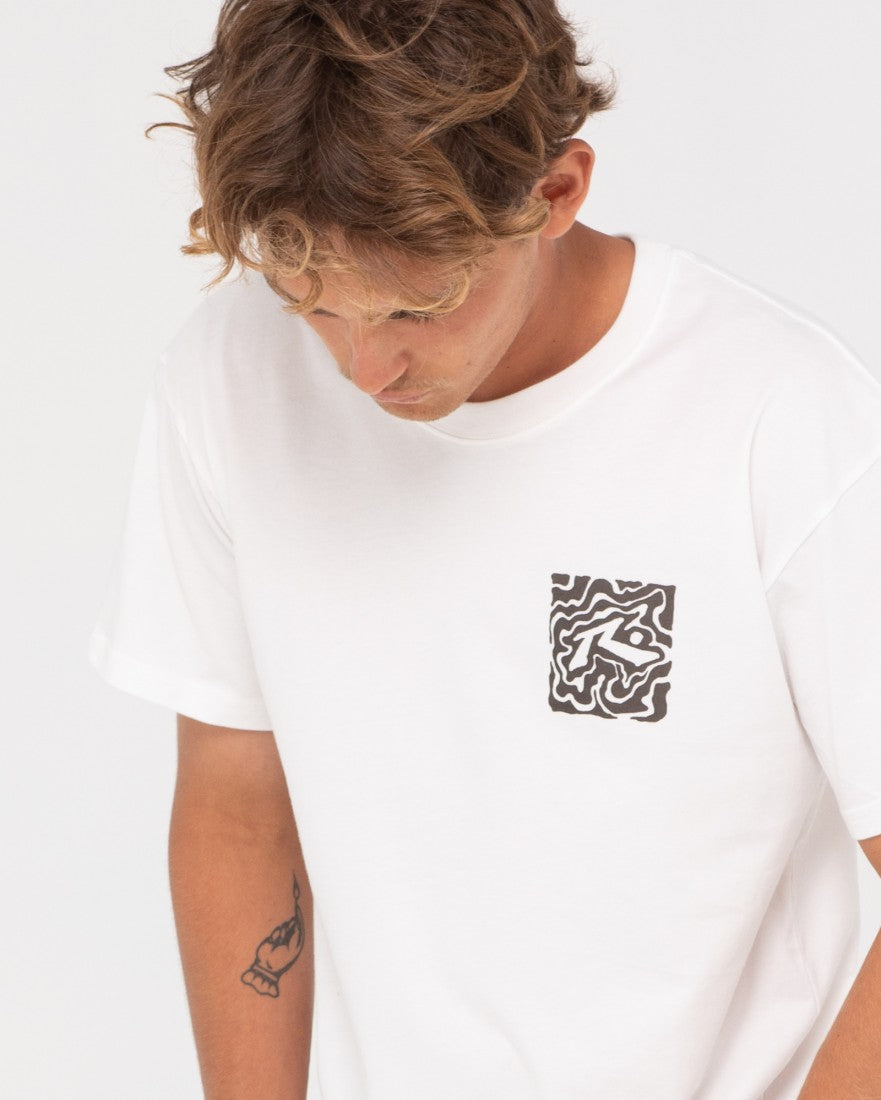 Rusty Liquid Square Short Sleeve Tee EGRET