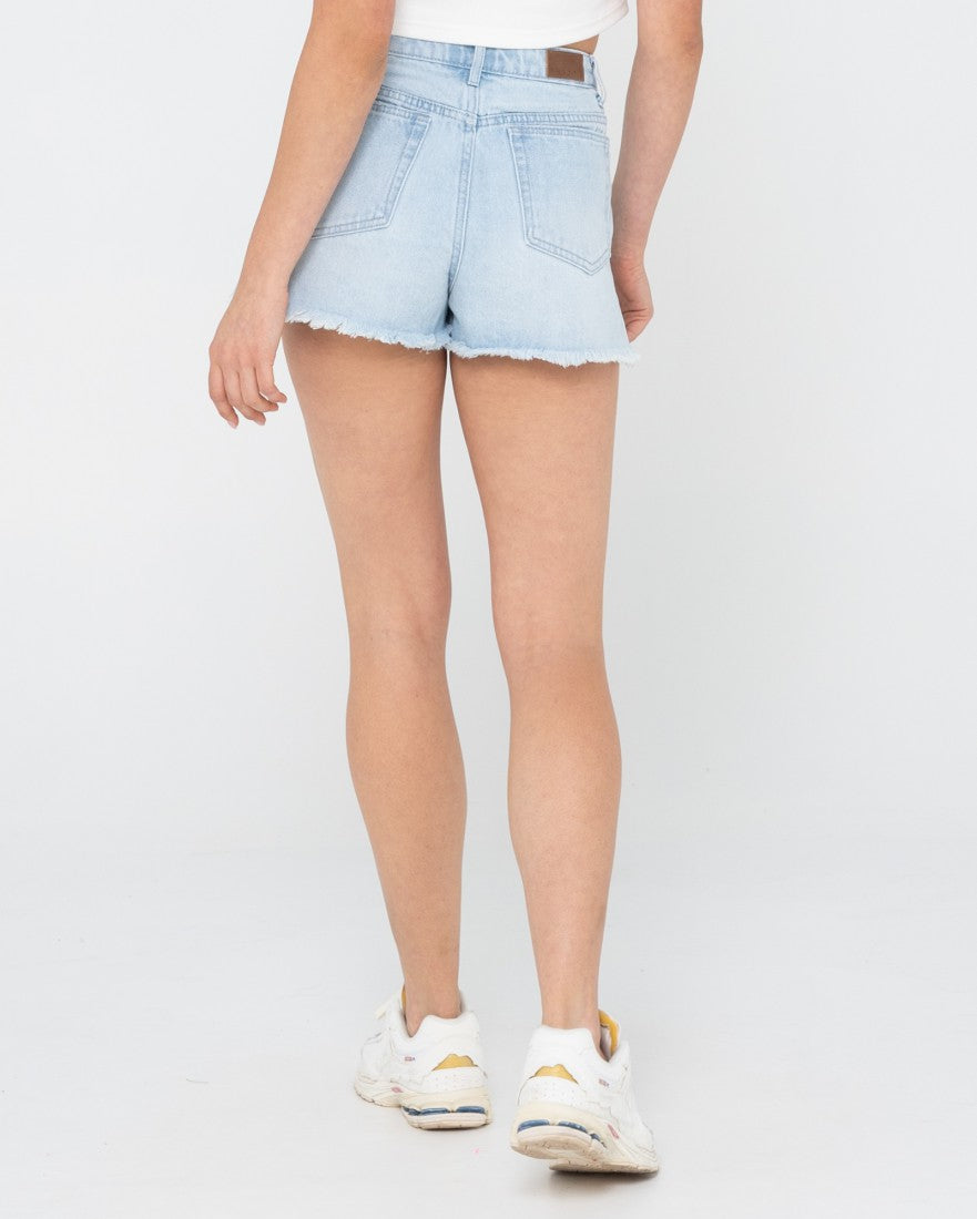 Rusty Penny Kick Flare Denim Short ASPEN BLUE