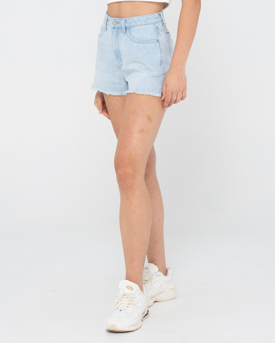 Rusty Penny Kick Flare Denim Short ASPEN BLUE