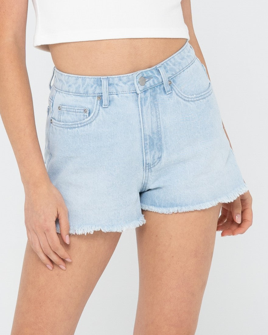 Rusty Penny Kick Flare Denim Short ASPEN BLUE