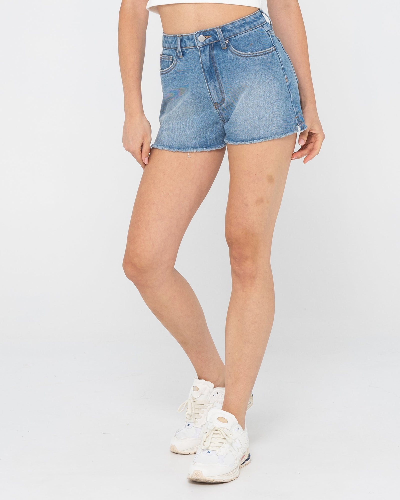 Rusty Penny Kick Flare Denim Short THREAD BLUE