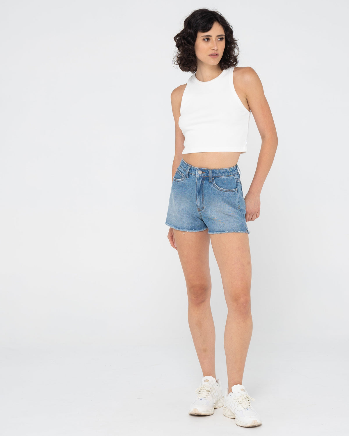 Rusty Penny Kick Flare Denim Short THREAD BLUE
