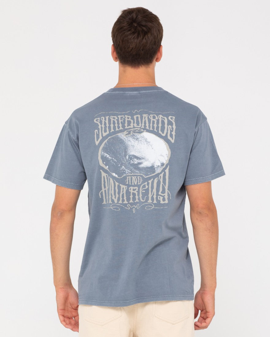Rusty Psychedelic Anarchy Short Sleeve Tee CHINA BLUE
