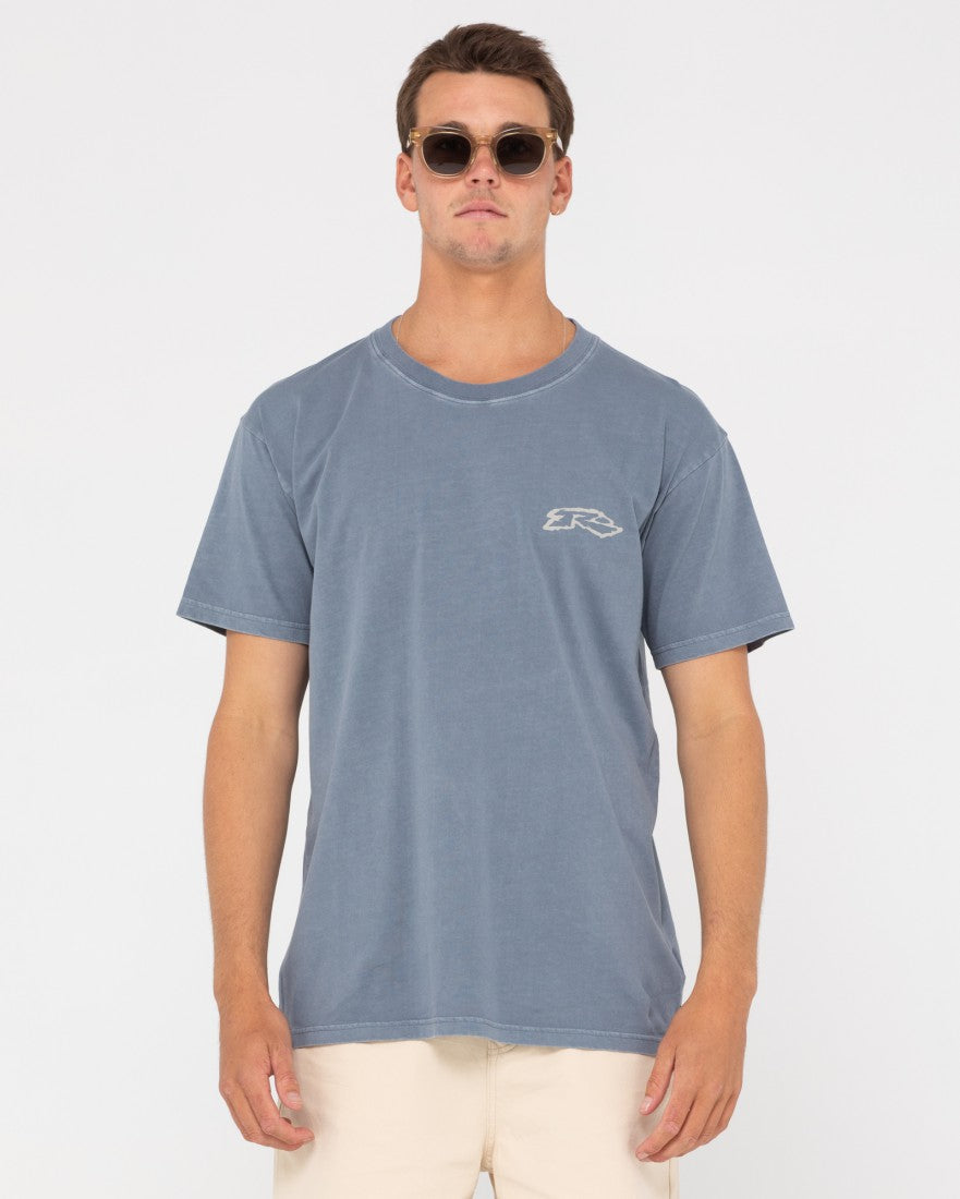 Rusty Psychedelic Anarchy Short Sleeve Tee CHINA BLUE