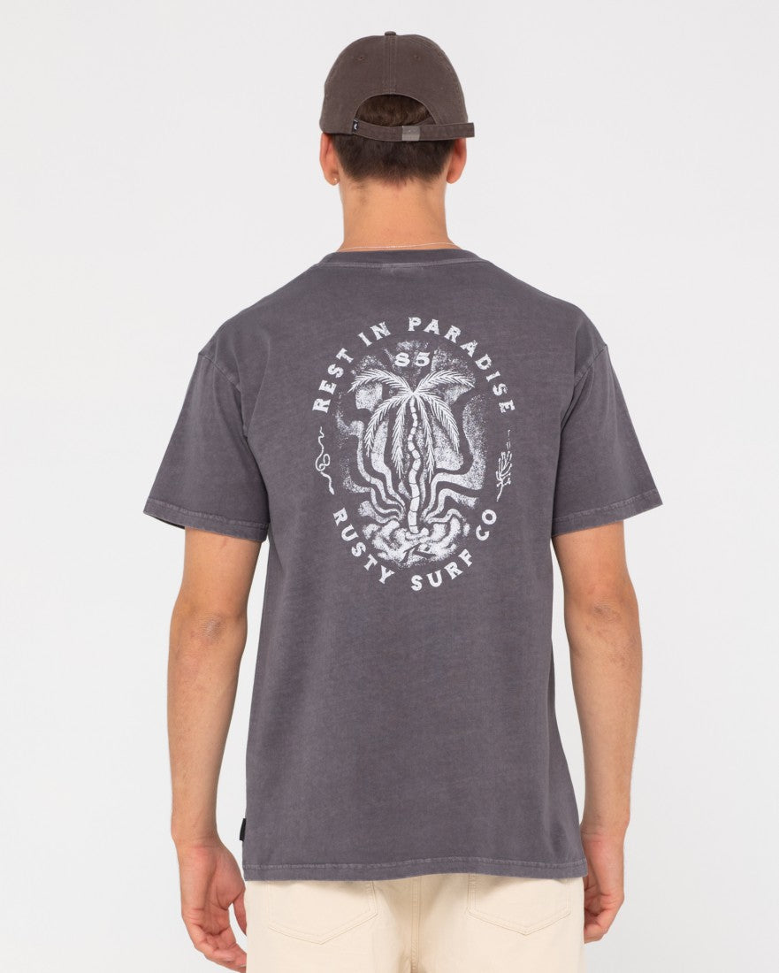 Rusty Rest In Paradise Short Sleeve Tee COAL