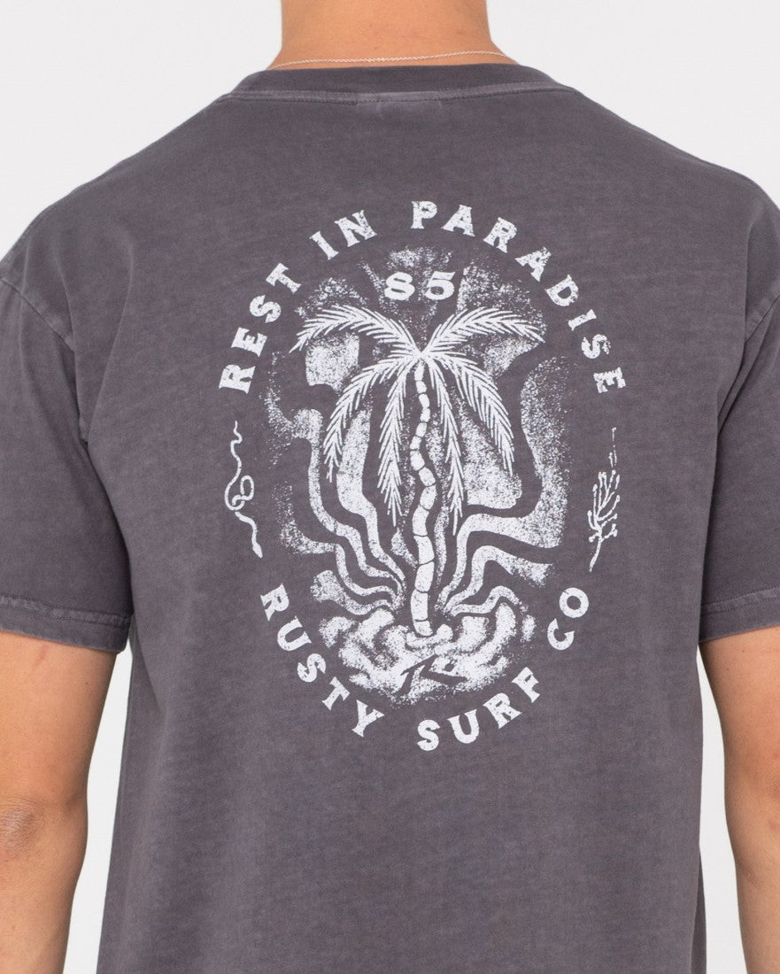 Rusty Rest In Paradise Short Sleeve Tee COAL