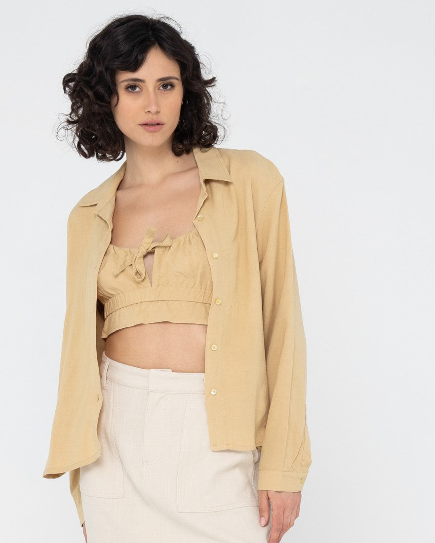 Rusty Saltwater Long Sleeve Shirt PASTEL YELLOW