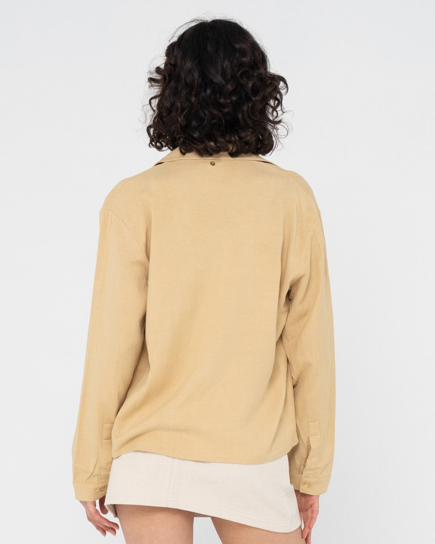 Rusty Saltwater Long Sleeve Shirt PASTEL YELLOW